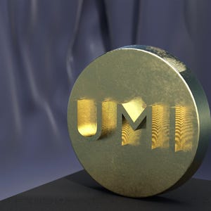 Medallón con la letra UMI (cobre, plata u oro nórdico) – Moneda con la inicial – Regalo con monograma hecho a mano – Acrónimo personalizado o ficha de equipo