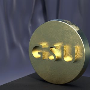 Medallón con la letra de GSU (cobre, plata u oro nórdico) – Moneda con la inicial – Ficha del equipo o escuela hecha a mano – Regalo con acrónimo personalizado