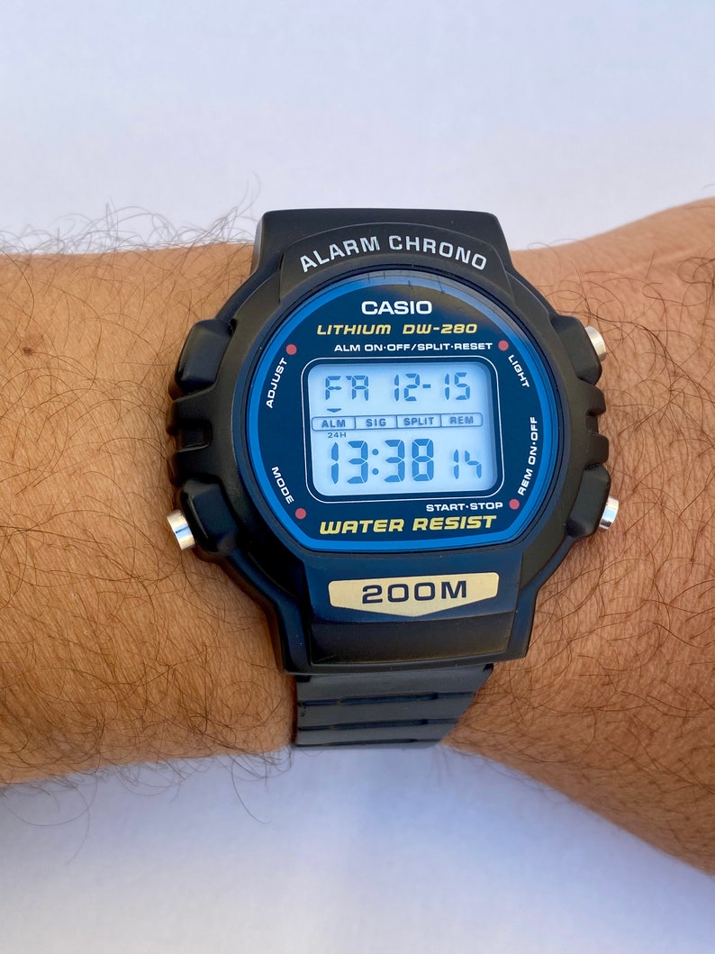 Vintage Casio DW280 Digital Watch Mens Alarm Chrono 200m Etsy