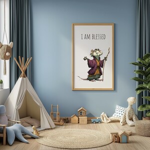 Turtle Affirmation 'I Am' , Boys Room Decor, I am Blessed Ninja Affirmation, Master Splinter Wall Art, Splinter Affirmations