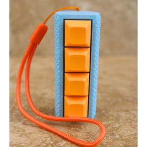Textured Cylinder Hand Clicker for Stimming and Anxiety. Clicking fun 4-Key Mechanical Keyboard Keychain Customize your Keycap color