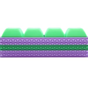 clicky club 4 keycaps fidget clicker purple and green