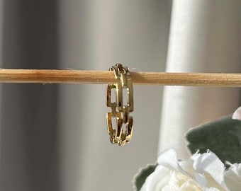 Chain Link 18K Gold Plated Ring |Stackable ring