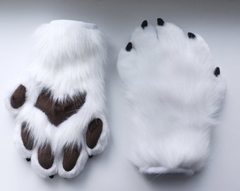 Fursuit Paws,  White Five Finger Paws, Custom Paws