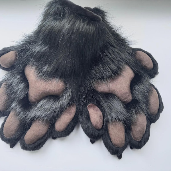 Black Fursuit Paws With Brown Pads