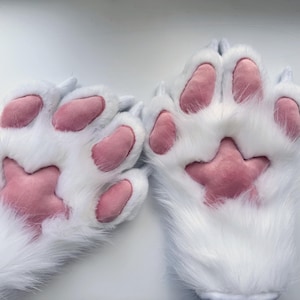 White Fursuit Paws With Star Pad