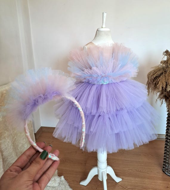 unicorn princess tutu dress Unicorn Tutu Dress for Girls Pastel Rainbow Princess Costume Unicorn Birthday Outfit