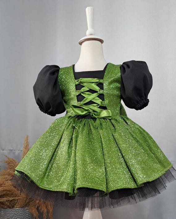 Green Sparkly Tutu Dress, Handmade St Patrick's Day Outfit