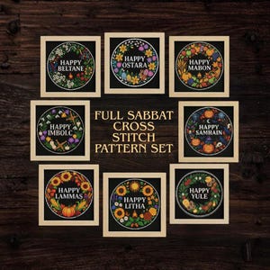 Paquete de patrones de punto de cruz de la Rueda del Año Sabático – Wicca pagana (PDF)