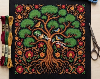 Tree of Life Cross Stitch Pattern, William Morris Tapestry (PDF)