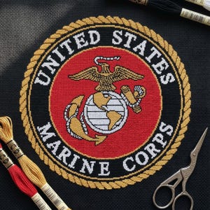 USMC Cross Stitch | United States Marine Corps Emblem Logo Symbol Patch | Pattern PDF