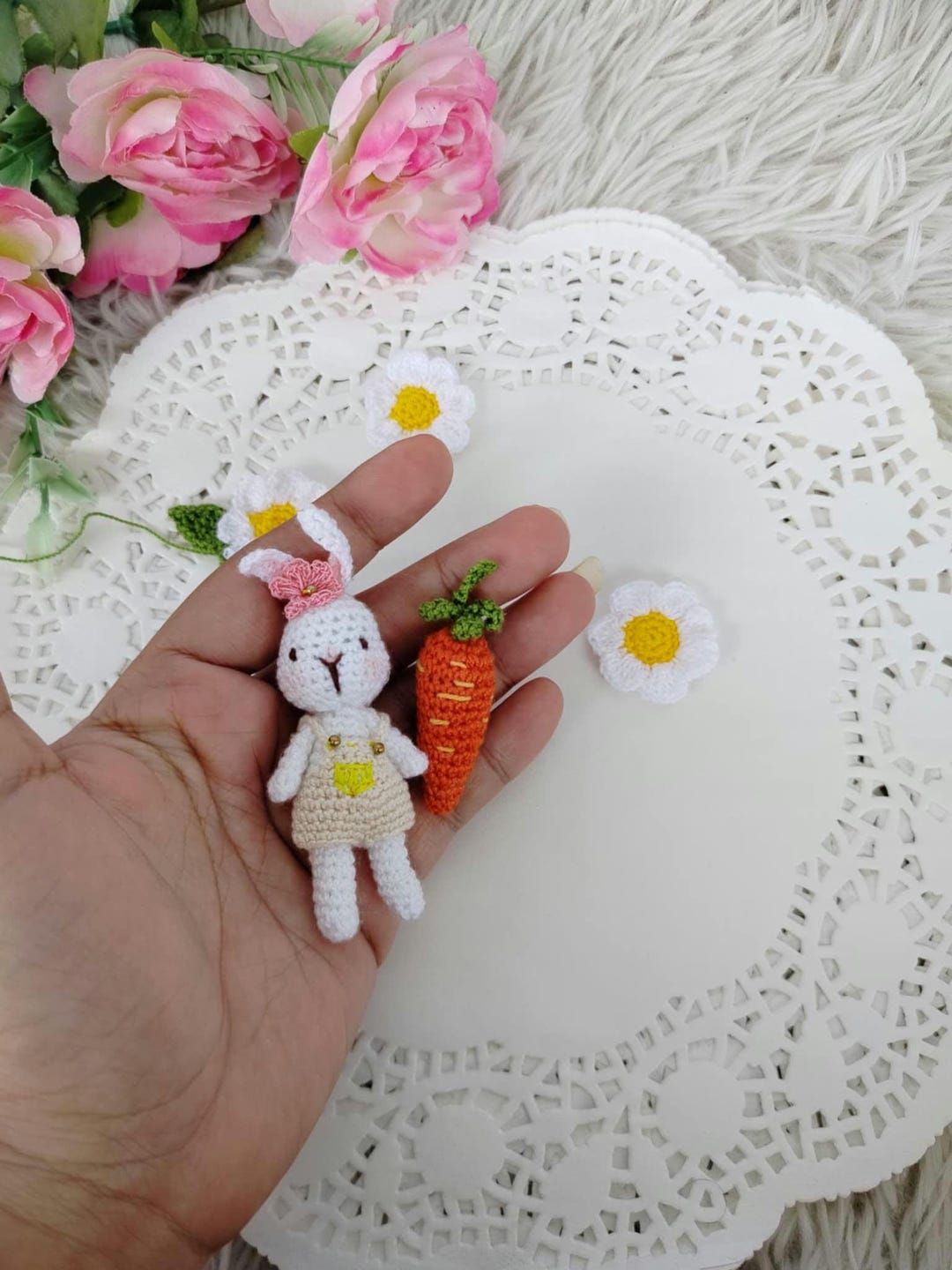 Crochet Art,vegetables Crochet, Mini Rabbit Doll,micro Crochet Animals ...