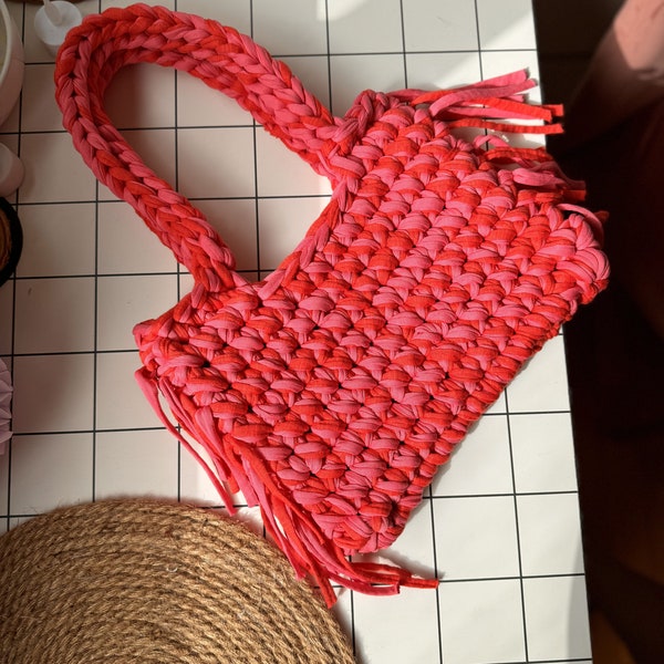 Crocheted handmade shoulder bag,  everyday bag, hand knit bag, best gift for girls