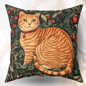 Cat Christmas Pillow, Morris Decorative Christmas Pillow, Cat Lover Gift, Morris Accent Pillow, Christmas Decor Gift, Holiday Home Decor