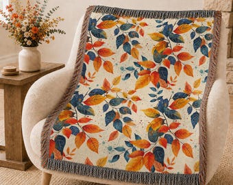 Cozy Fall Throw Blanket for Home Decor, Autumn Wall Decor, Fall Decor, Fall Decorations for Home, Autumn Woven Throw Blanket, Fall Blanket