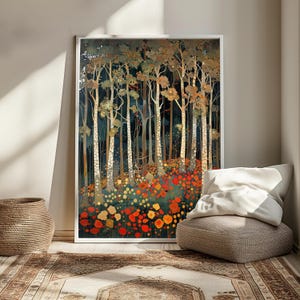 William Morris Forest Wandkunst, Florale Wald Leinwand, Botanische Baum Natur Dekor, Vintage Style Akzent, Geschenk für Naturliebhaber Bild 3