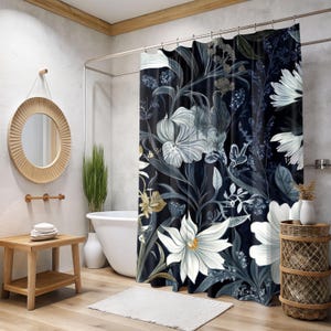 Vintage Floral Shower Curtain, Timeless Floral Bathroom Decor, Elegant Bathroom Display  William Morris Botanical Shower Curtain
