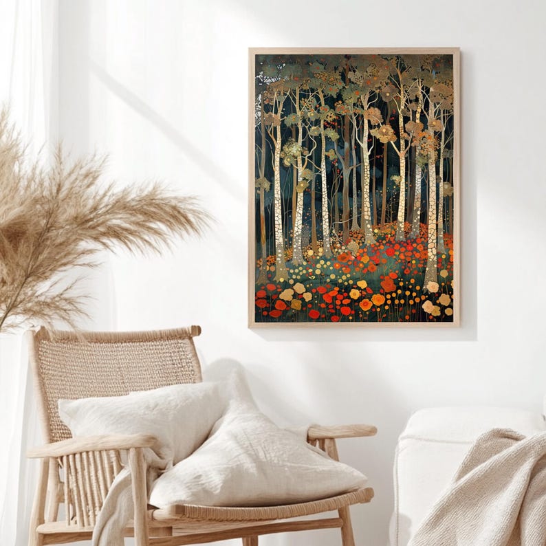 William Morris Forest Wandkunst, Florale Wald Leinwand, Botanische Baum Natur Dekor, Vintage Style Akzent, Geschenk für Naturliebhaber Bild 7