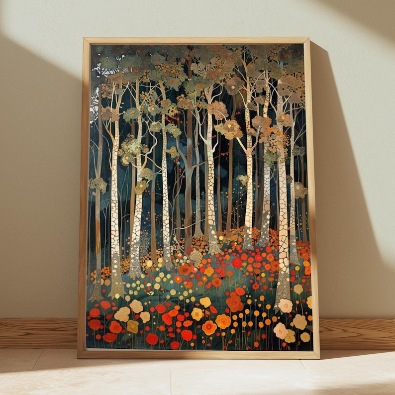 William Morris Forest Wandkunst, Florale Wald Leinwand, Botanische Baum Natur Dekor, Vintage Style Akzent, Geschenk für Naturliebhaber Bild 2