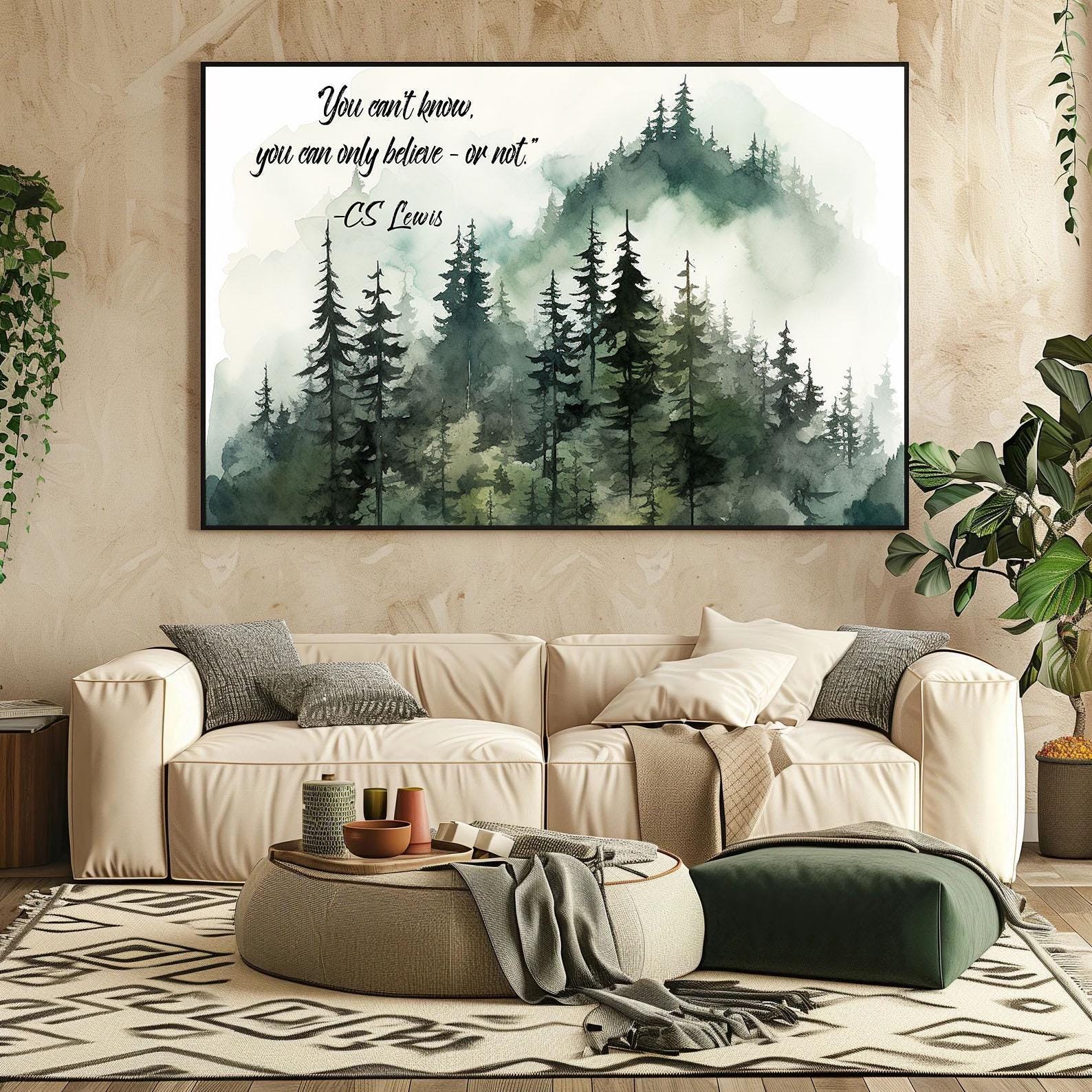 CS Lewis Quote Canvas Art, Inspirational Wall Art, Motivational Poster, Positive Quote, Sobriety Gift, Black Framed , Ready to Hang Wall Art