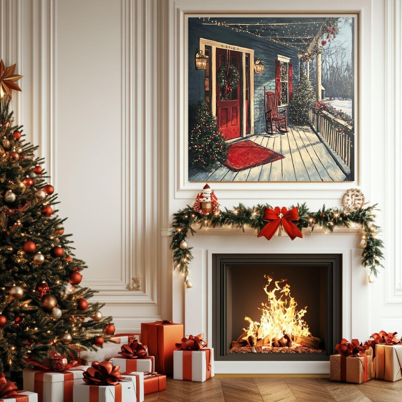 Rustic Farmhouse Porch Wall Art, Rustic Farmhouse Poster, Black Framed