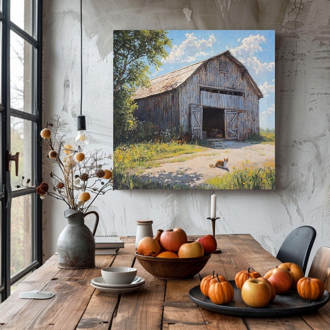 Rustic Barn Wall Art, Country Living Wall Art, Old Barn Canvas Art