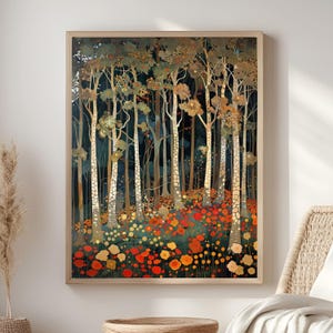 William Morris Forest Wandkunst, Florale Wald Leinwand, Botanische Baum Natur Dekor, Vintage Style Akzent, Geschenk für Naturliebhaber Bild 1