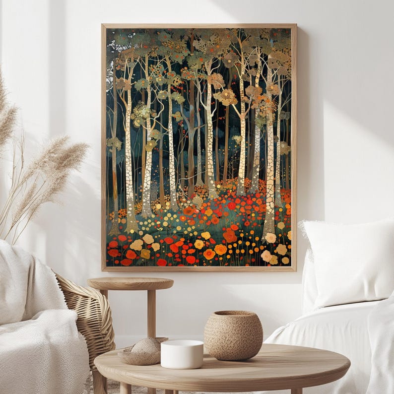 William Morris Forest Wandkunst, Florale Wald Leinwand, Botanische Baum Natur Dekor, Vintage Style Akzent, Geschenk für Naturliebhaber Bild 8