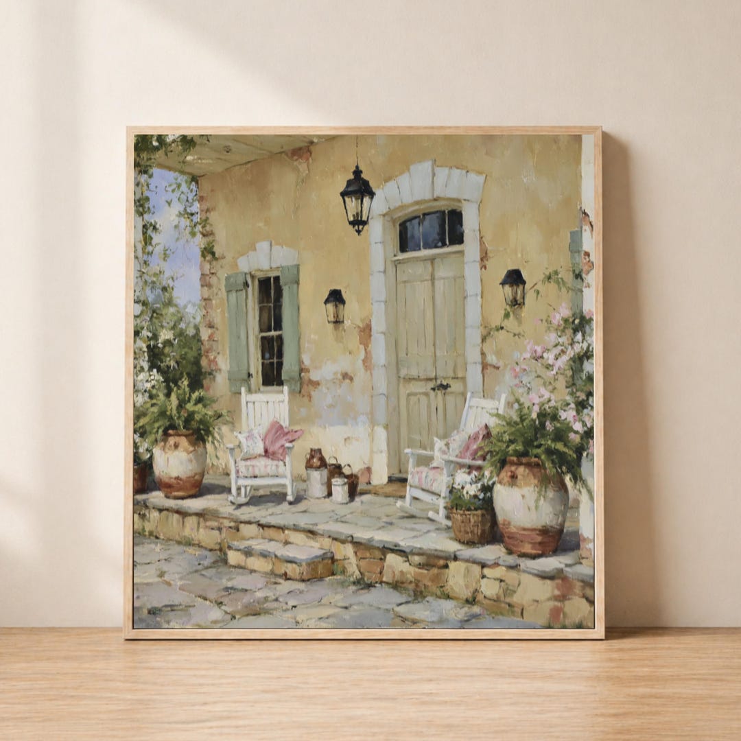 French Country Porch Wall Art, Rustic Cottage Print, Farmhouse Patio ...
