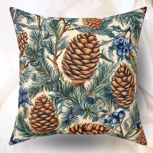 William Morris Style Christmas Decor, Christmas Decor Gift, Holiday Home Decoration, Decorative Winter Cushion, Christmas Throw Pillow