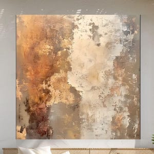 Abstract Minimalist Wall Art Canvas, Earthy Toned Wall Art, Black Framed Wall Art, Housewarming Gift, Neutral Wall Art for Living Room