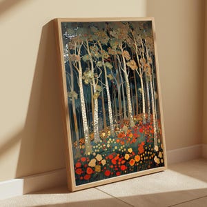 William Morris Forest Wandkunst, Florale Wald Leinwand, Botanische Baum Natur Dekor, Vintage Style Akzent, Geschenk für Naturliebhaber Bild 4
