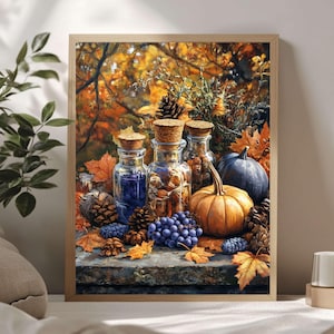 Witches Mystical Potions Wall Art, Witchy Gothic Wooden Canvas Art, Dark Academia Cottagecore Enchanted wall art, Apothecary Wall Art