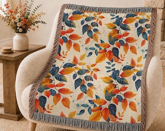 Cozy Fall Throw Blanket for Home Decor, Autumn Wall Decor, Fall Decor, Fall Decorations for Home, Autumn Woven Throw Blanket, Fall Blanket
