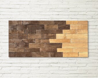 Oak wood wall decor, Rustic wooden mosaic, Modern wooden wall art, Abstract Wood Art 3D, living room wall decor, Home wall art large size
