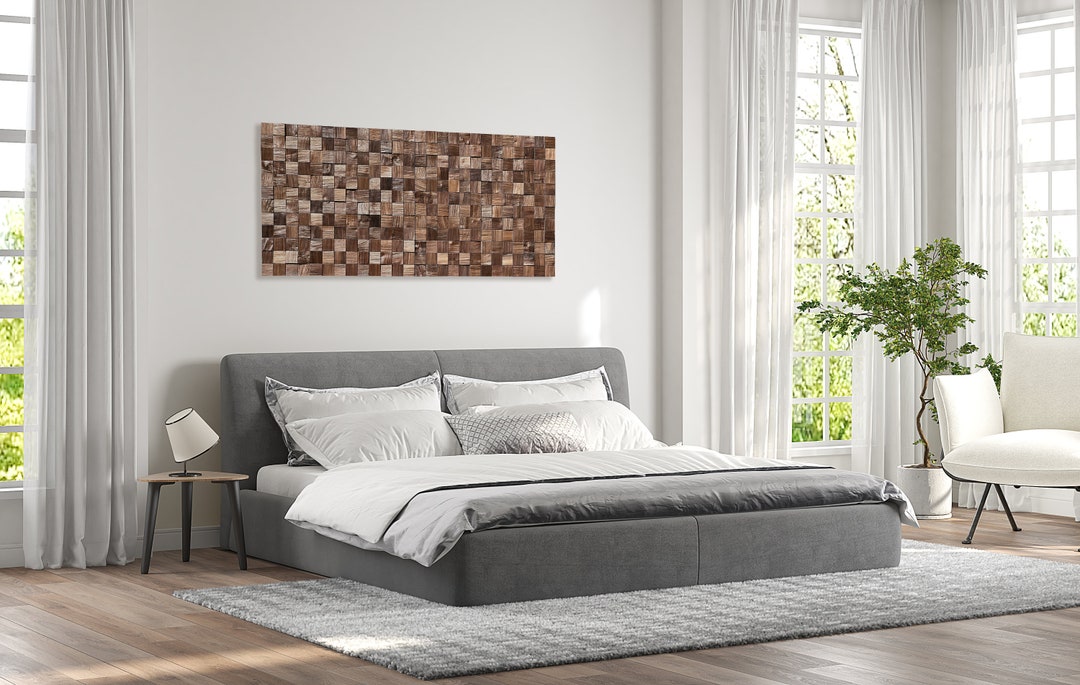 3D Wall Art, Black Walnut Wood Wall Decor, Modern Wooden Wall Art