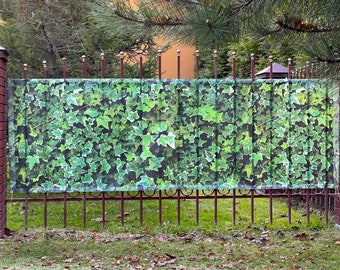 Outdoor garden and decor, privacy screen green ivy, custom backdrop, art garden decoration, unique fence, hedges, patio, backyard deck, gift