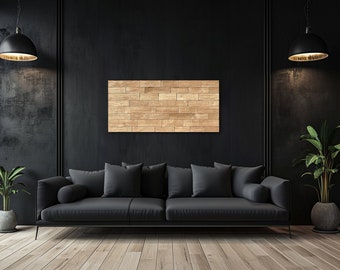 Rustic wooden mosaic, Oak wood decor Modern wooden wall art, Abstract Wood Art 3D, living room wall decor, Home wall art large size