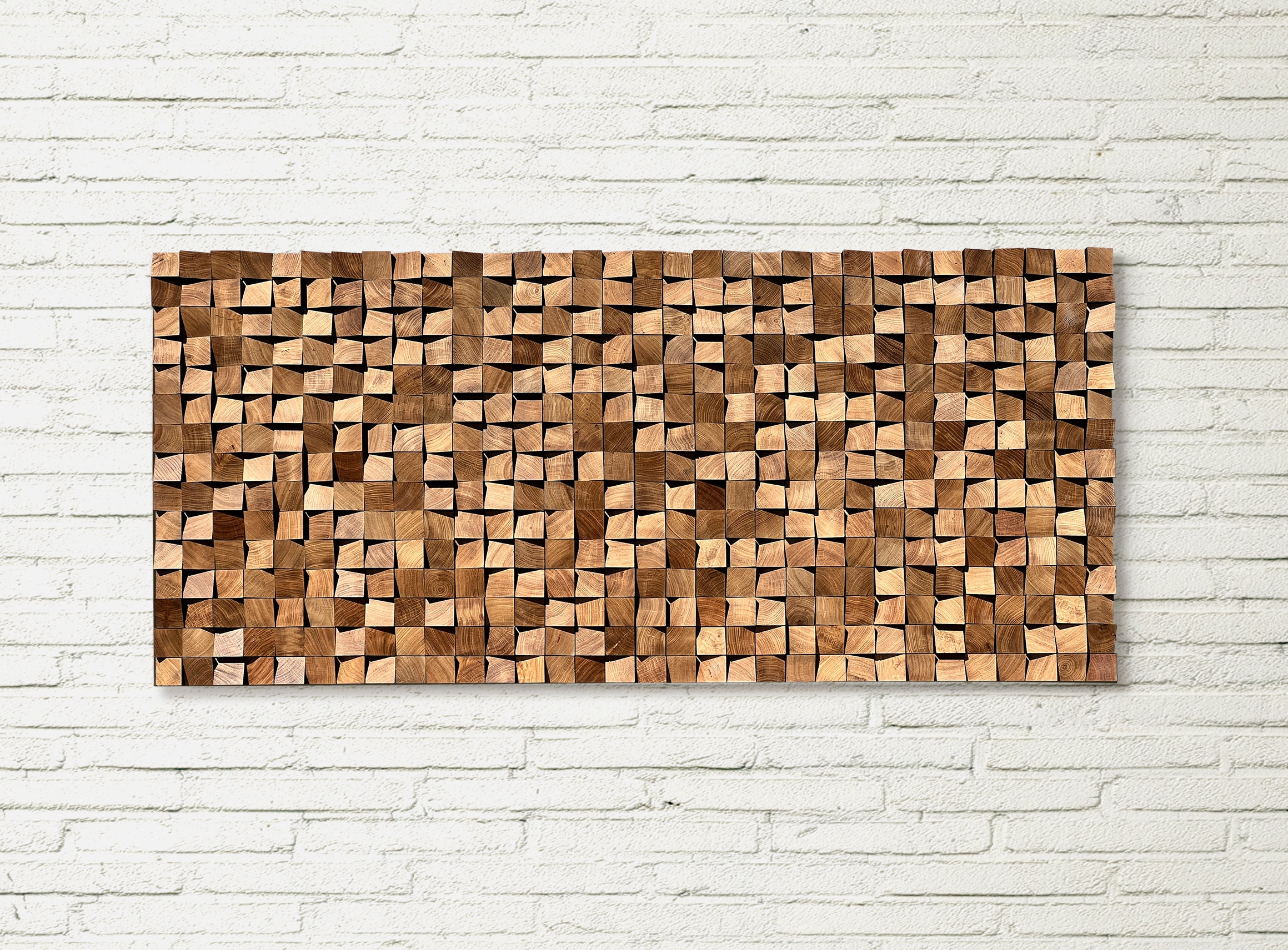 3D Wall Art, Oak Wood Acoustic Panel Large Size, Wooden Wall Decor ...