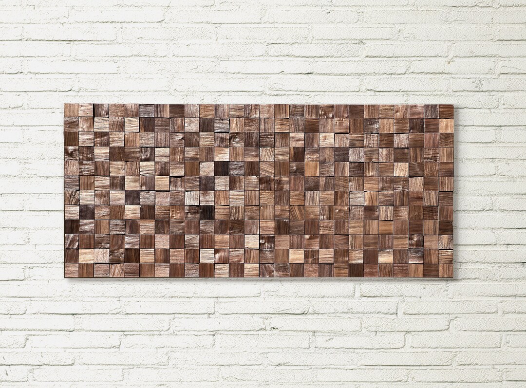 Modern Wooden Wall Art, Black Walnut Wood Wall Decor, Rustic Wooden