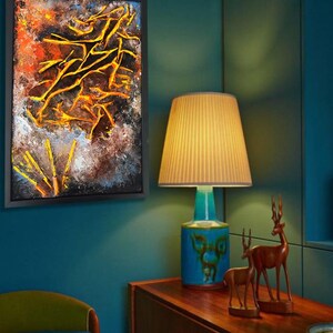 Textured Mixed Media Abstract Painting, Relief Paste Fabric Wood Acrylic Art, Dimensional Original Artwork 38x53 cm