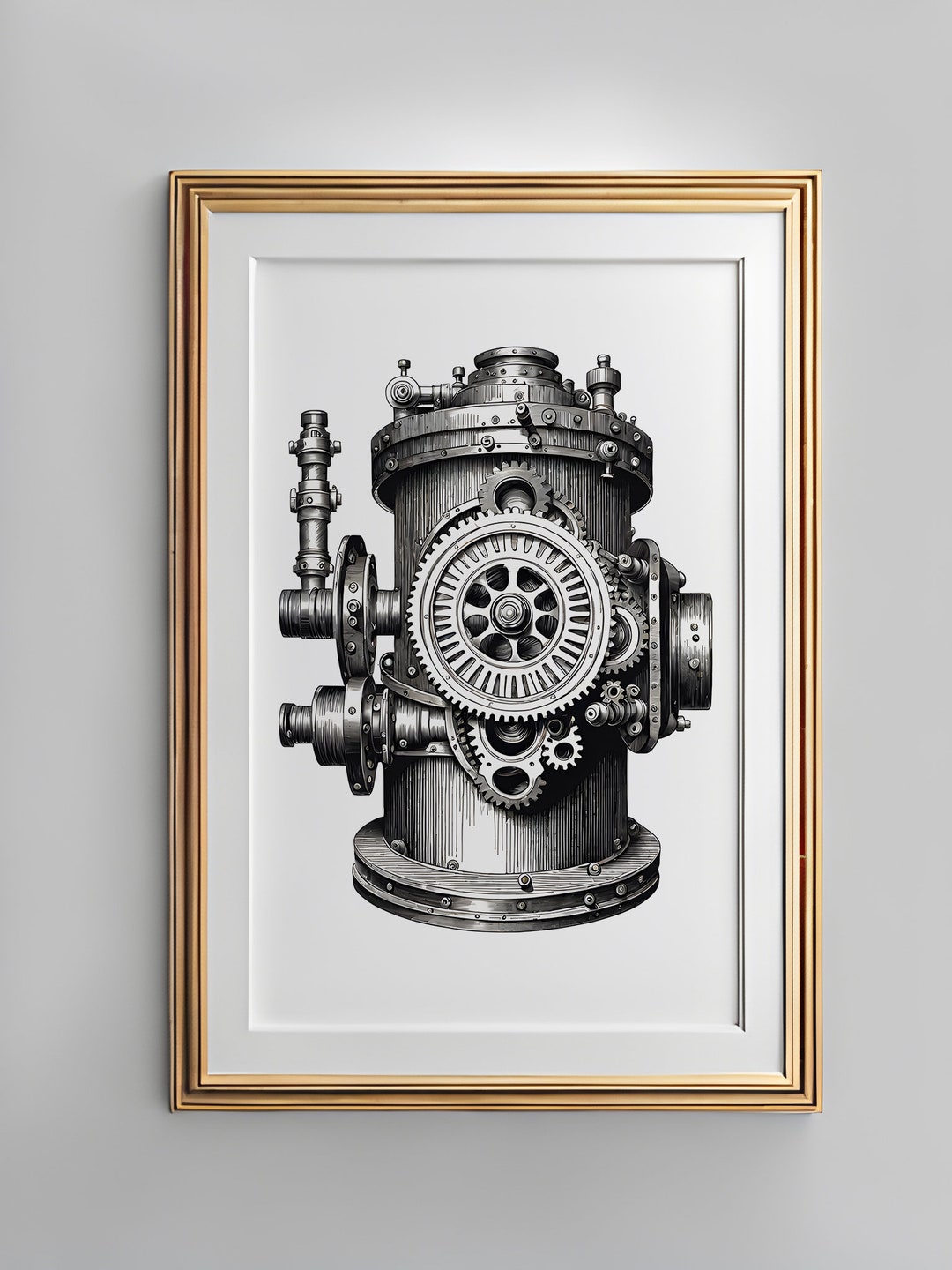 Infinitron Infinitron Cogression, Industrial Pipe Wall Art, Digital Print, Digital ...