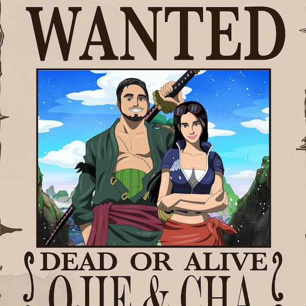 Custom Anime Commission | One Piece Wanted Poster | Custom Gift | Anime FanArt
