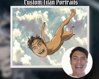 Custom Anime Portrait | Attack On Titan Gift | Personalized Digital Art Illustration | Funny Portrait Funny Gift Idea | Anime FanArt
