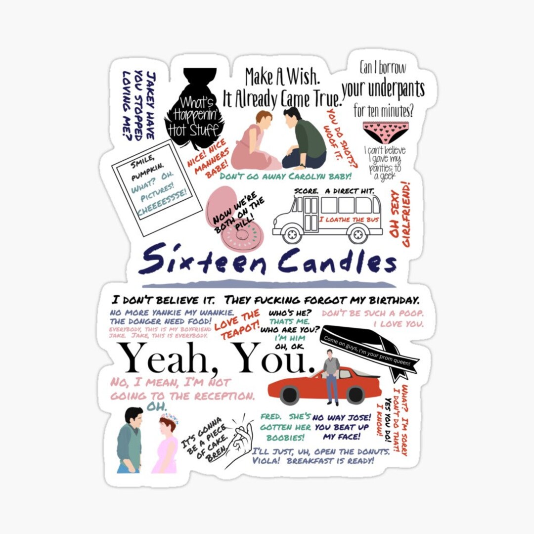 Sixteen Candles Quote Sticker - Etsy
