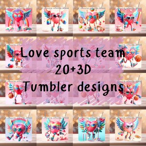 Amore squadra sportiva Regali per l'amante San Valentino, compleanno, anniversario di tumbler 3D desing PNG