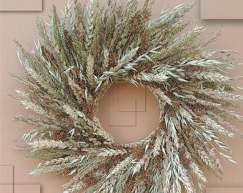 Boho Wreath Door Hanger Wreath Handmade Gift Decorative Wreath Dried Flower Crown Wall Decoration Wreath Door Decor Natural Wall Wreath Boho