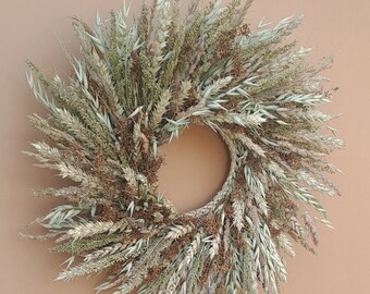 Boho Wreath Door Hanger Wreath Handmade Gift Decorative Wreath Dried Flower Crown Wall Decoration Wreath Door Decor Natural Wall Wreath Boho