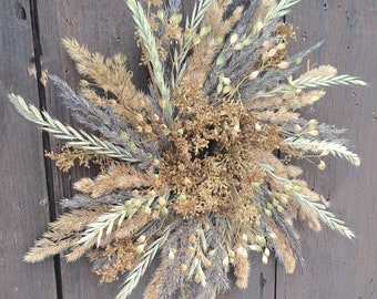 Dried flower wreath natural decor for home decoration grass wreath for front door hanger botanical all year round handmade gift for mom