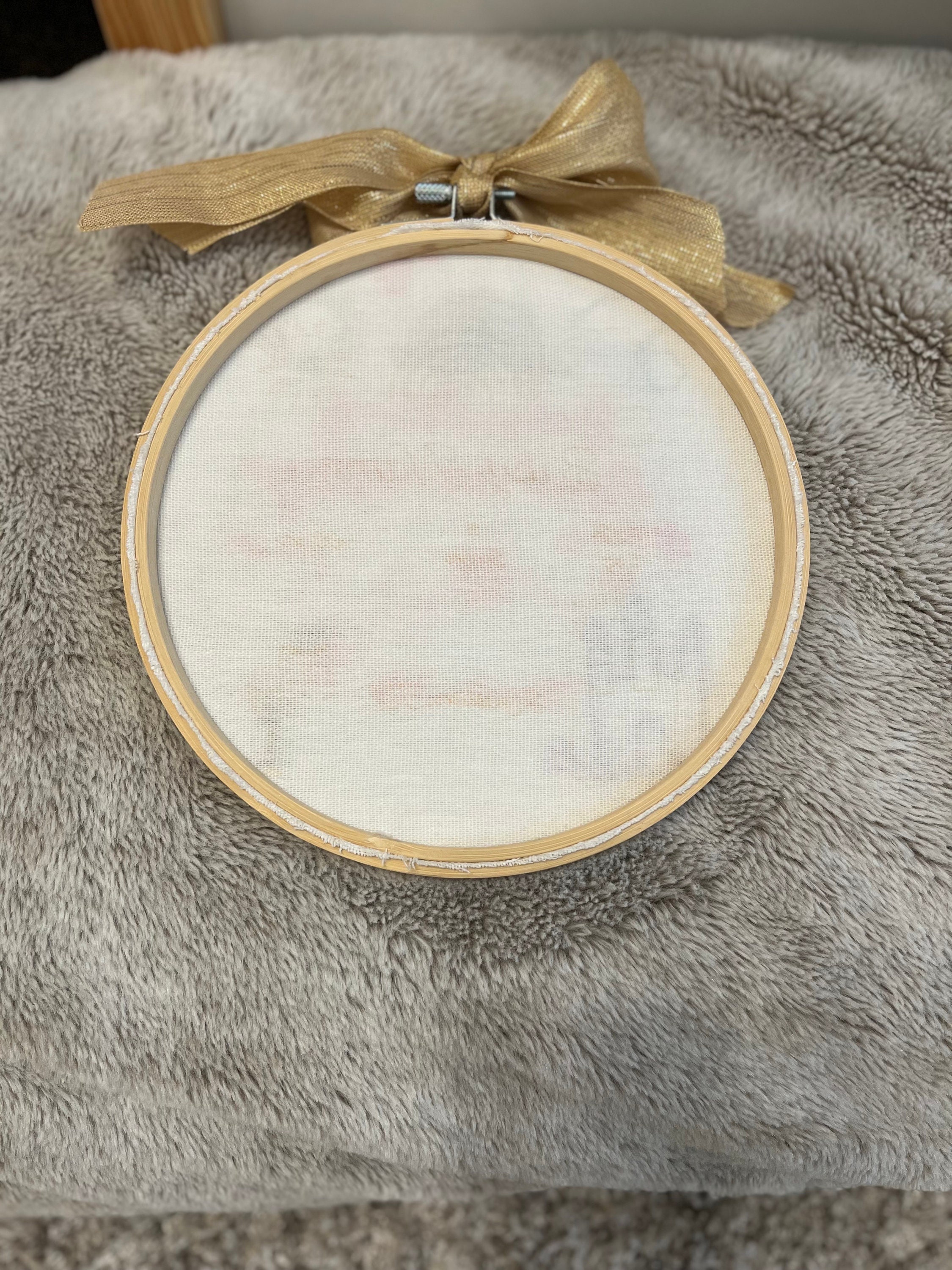 DIY Embroidery Birth Announcement Pattern With Tulip Design on Linen ...